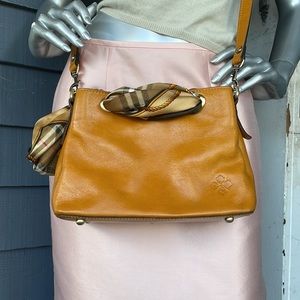 PATRICIA NASH mustard color leather crossbody